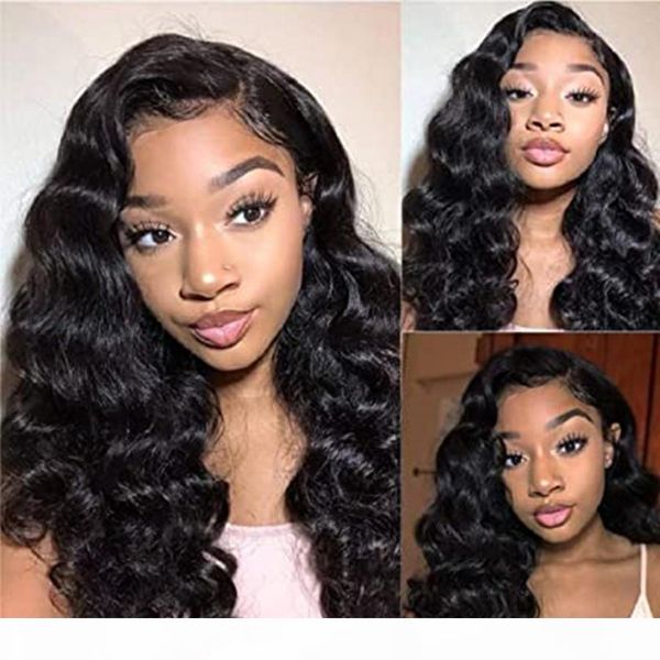 

loose deep wave lace front wigs human hair with baby hair brazilian virgin hair for black women 150% density pre plucked, Black;brown