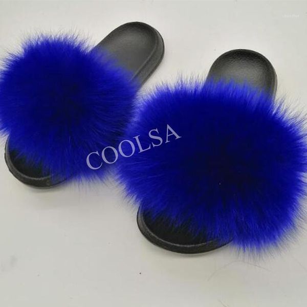 

slippers coolsa women's fur women fashion non-slip indoor hair summer lightweight flat home flips1, Black
