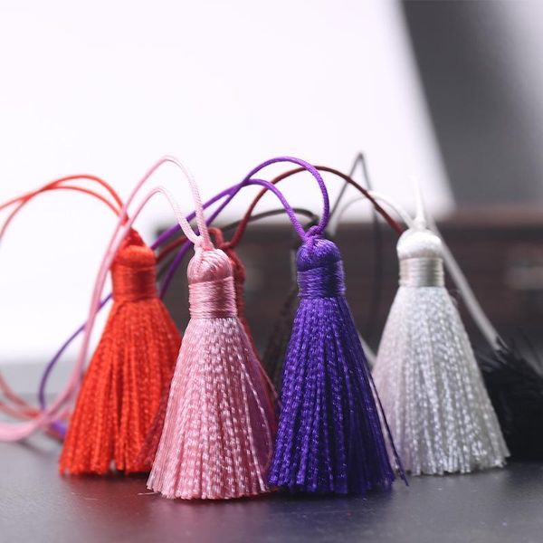 

6pcs short fat rope silk tassels diy pendant jewelry curtain garments decorative accessories fringe trim hand crafts mini tassel h qyldgw