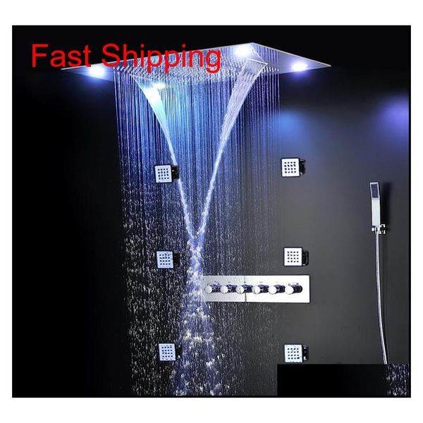 

luxury shower set embeded ceiling led rain shower head sets multi function remote control led color change waterf jlllmw eatout
