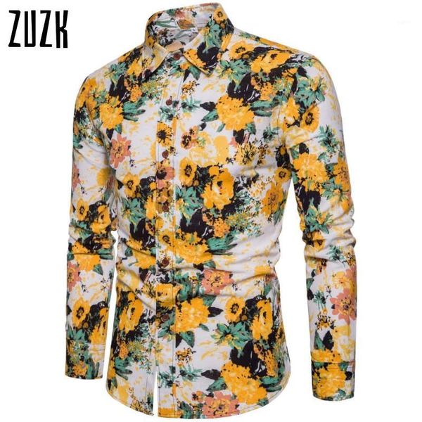 

new fashion casual men shirt long sleeve europe style slim fit shirt men cotton floral shirts mens clothes 171, White;black