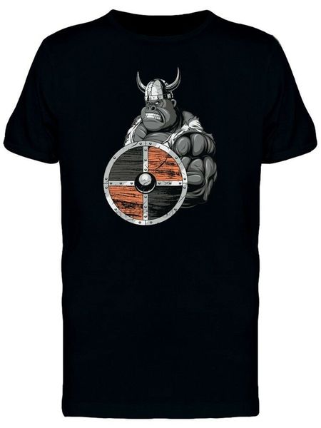 

strong gorilla with viking shiel mens tee -image by classic custom design tee shirt sport hooded sweatshirt hoodie