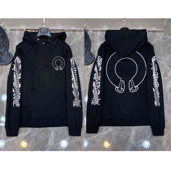 

quality fashion hoodie autumn winter ch classic sweatshirts designer mens luxury zipper sweater horseshoe phantom cross print hooded woman, Black