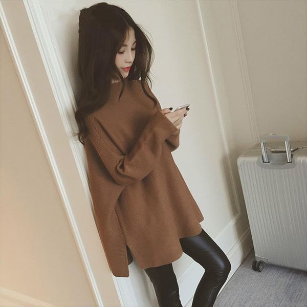 

2018 new summer autumn fashion tide red turtleneck batwing sleeve loose big size loose all match woman sweater sa851, White;black