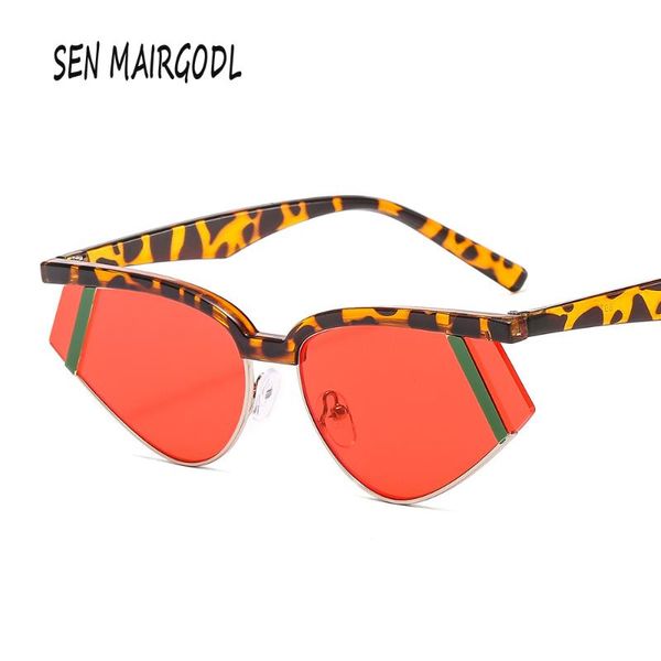 

women fashion men sunglasses design luxury irregular lenses marine eye personality gafas glasses brand cat lens uv400 sun sol kdwba, White;black