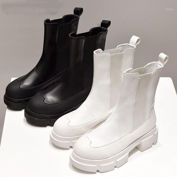 

boots soft patent leather platform women round toe solid black designer ankle women's botines rojos mujer1