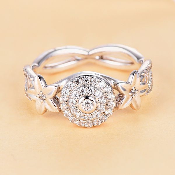 

fashion tonglin popular accessories european and american zircon silver ring womens s925 sterling silver fashion flower bracelet fashion des