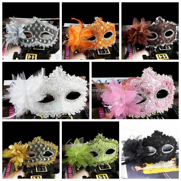 

dress mask women with flowers costume xmas masks masquerade girls feather 120pcs lace wedding mask halloween party party wedding aqpjm