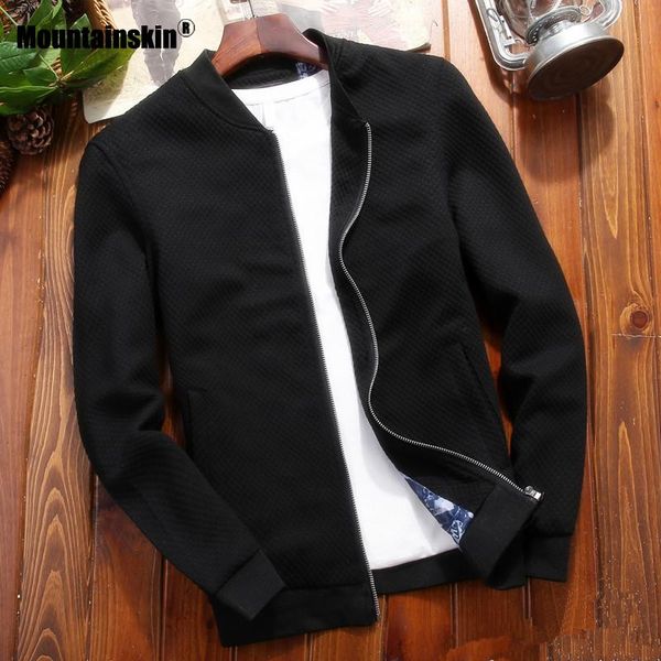 

mountainskin men's casual jacket autumn spring thin zipper coat fashion solid slim fits jacket male brand clothing m~4xl sa816, Black;brown