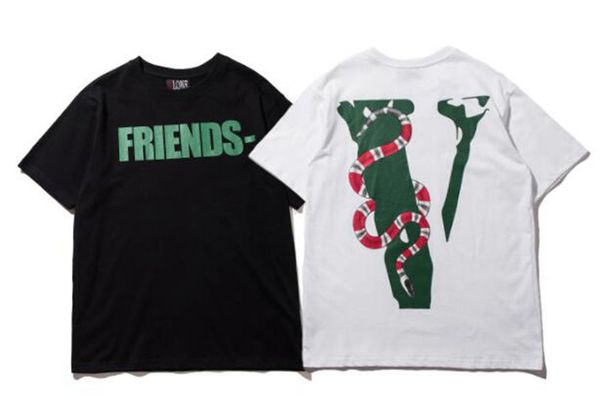 

friends viper embossed printed short-sleeved t-shirt for men and women us size s-xl, White;black