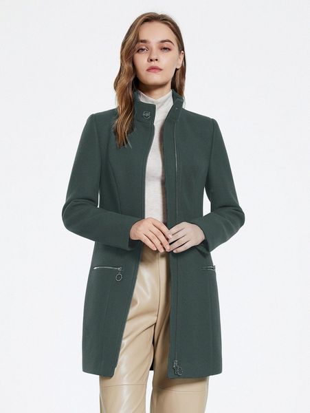 

miegofce zip up dual pocket overcoat k4xy#, Black