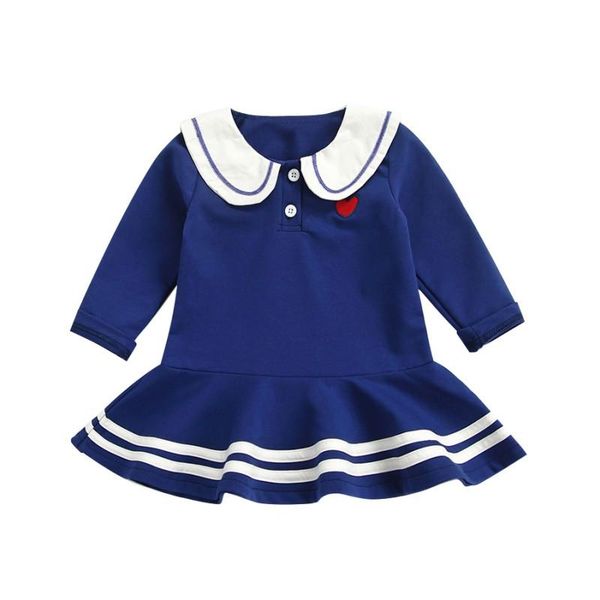 

girl's dresses spring baby girls dress kids letter embroidery long sleeve casual cotton sundress outfits, Red;yellow