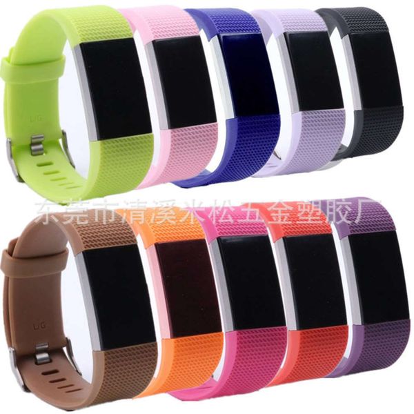 

for fitbit charge2 sports smart bracelet replacement strap tpe plaid wristbandbgt