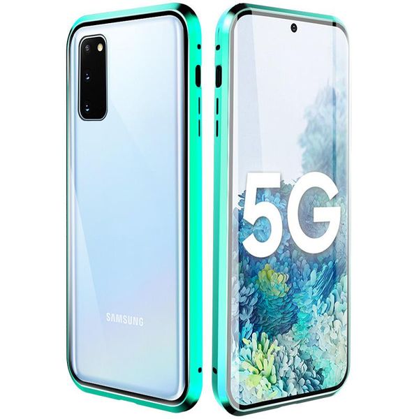 

magnetic metal case for samsung galaxy s20 ultra s10 s9 s8 plus double side glass case for a51 a71 a50 a70 note h sqcwye
