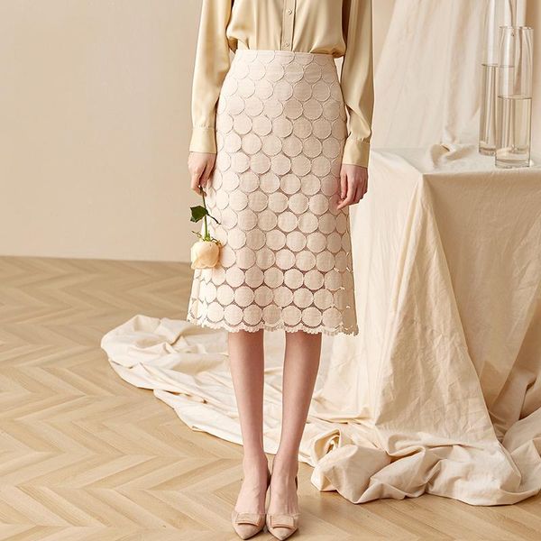 

high waist lace skirt summer new fashion elegant french skirts women office ladies vintage a-line skirts female, Black