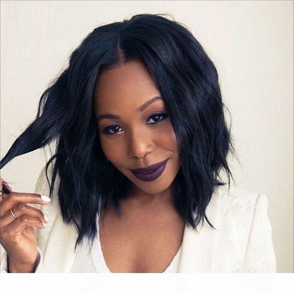 

short bob wig full lace human hair wigs for black women 130% density brazilian short bob lace front wigs, Black;brown