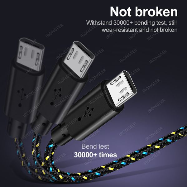 

usb micro 1m 2m 3m fast charging data cord charger adapter for samsung s7 xiaomi huawei android phone microusb cable wire
