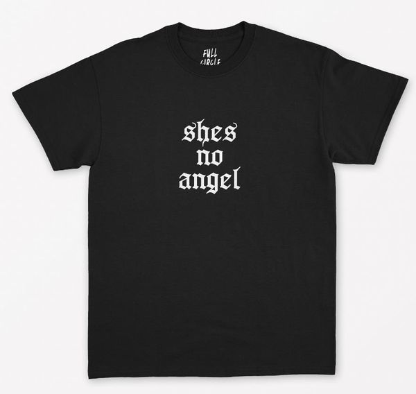 

she's no angel print women tshirt cotton casual funny t shirt for lady yong girl tee hipster drop ship s-321, White