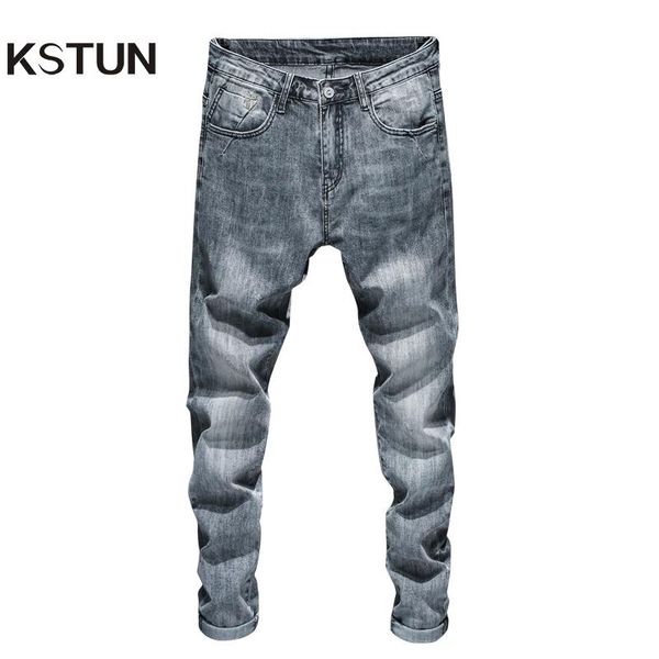 

men's jeans skinny men gray stretch spring and autumn slim fit denim pants casual male long trousers high quality, Blue
