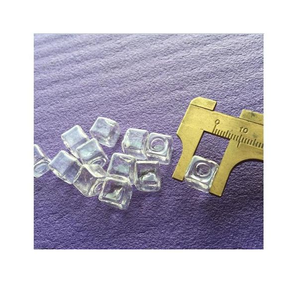 

5pcs 10/13/15mm cube square glass bubble one hole jewelry finding hollow glass bottle cover glass globe for earring ring sqcptg, Black