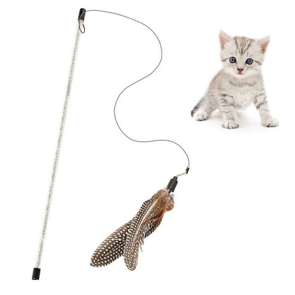 

legendog 1pc cat teaser wand fake feather bell decor cat interactive toy cat training toy pet supplie jllmay