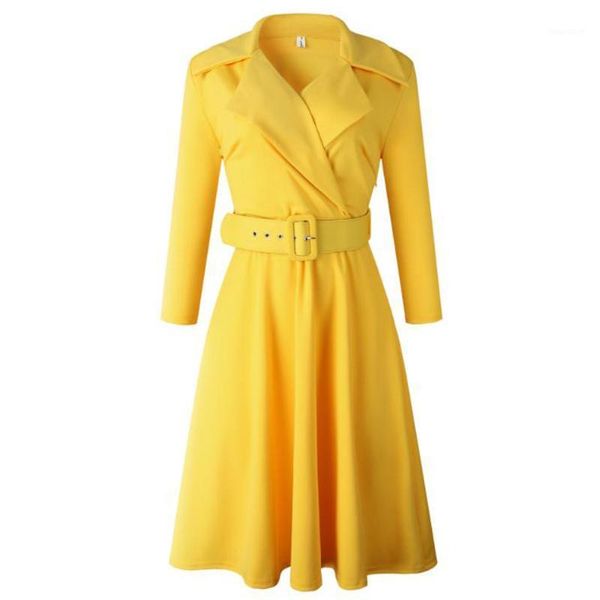 

african women office dress turn down collar long sleeve business suit work midi dress high waist belted ladies blazer1, Black;gray