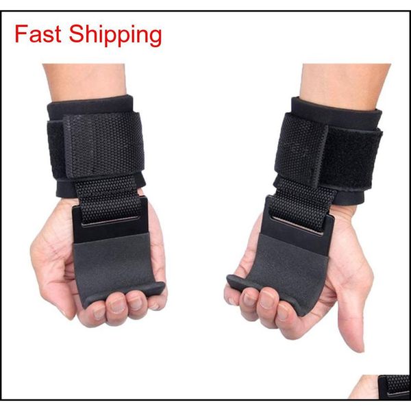 

2pcs weight lifting hook grip wrist straps glove weightlifting strength training gym fitness hook zytqg, Black