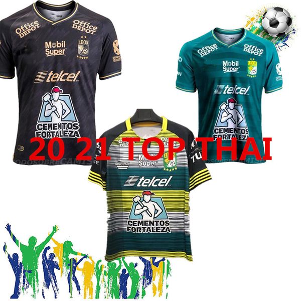 

20/21 club leon soccer jersey liga mx leon home away football shirts camisetas de futebol leon jersey thailand uniform kit, Black;yellow