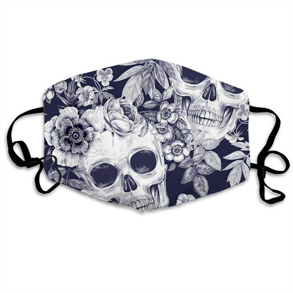 

white skeleton dust and dirt proof windshield face decoration for men and women with adjustable elastic bands