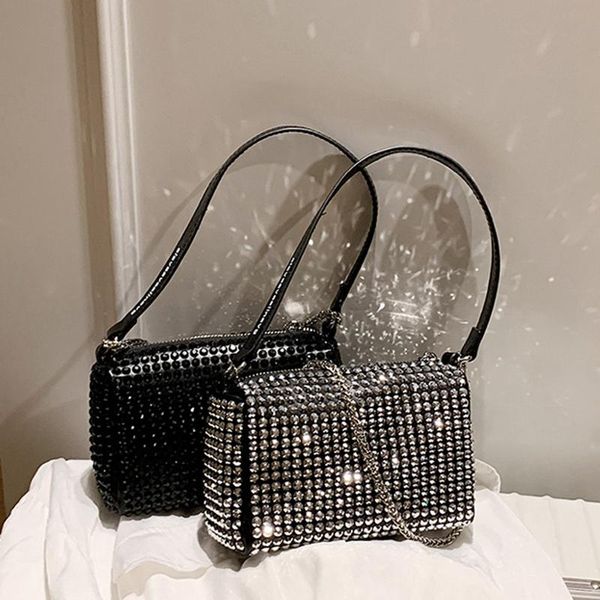 

brand design women shoulder messenger bag fashion bling rhinestone luxury handbags ladies casual crossbody bags evening clutch p