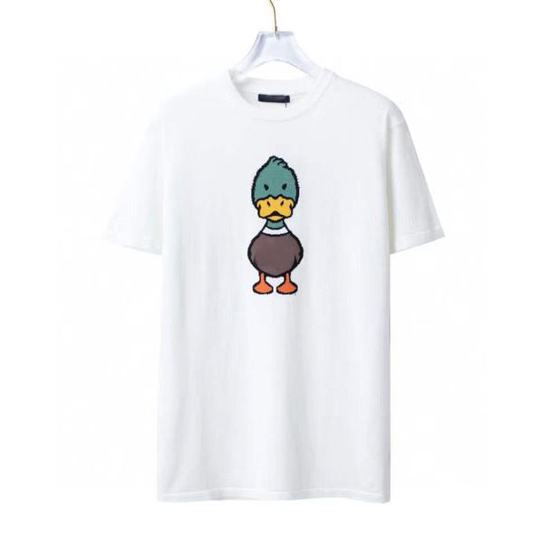 

1a9gom fashion mens designers t shirts summer t shirt cartoon duck embroidery tshirt hip hop men women short sleeve tees, White;black
