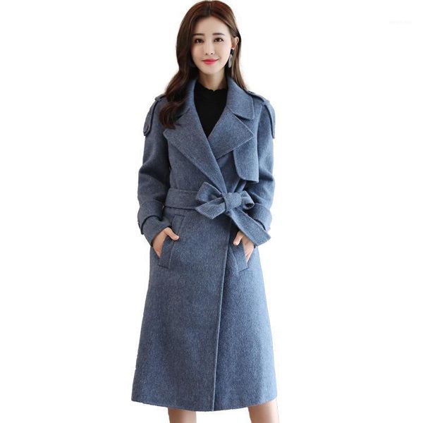 

nicesense casaco feminino abrigos mujer invierno 2020 winter coat women sobretudo overcoat manteau femme hiver wool blends1, Black