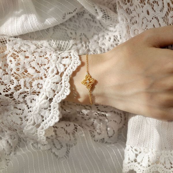 

wilqh lace s925 full style pure silver light bracelet braceletluxury palace body high sense yongcheng zircon hollow bracelet pytmx, Golden;silver