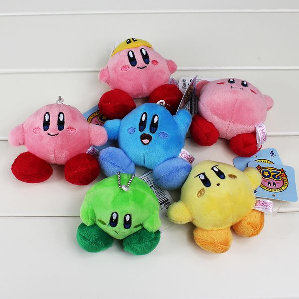 

6pcs/lot new kirby plush toys standing pose doll plush pendant baby toys 7cm kirby plush keychains y200703