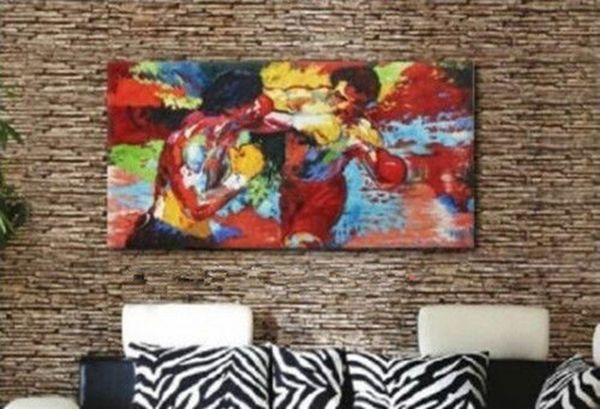 

leroy neiman rocky vs apollo" home decor handpainted &hd pint oil painting on canvas wall art canvas pictures 201013