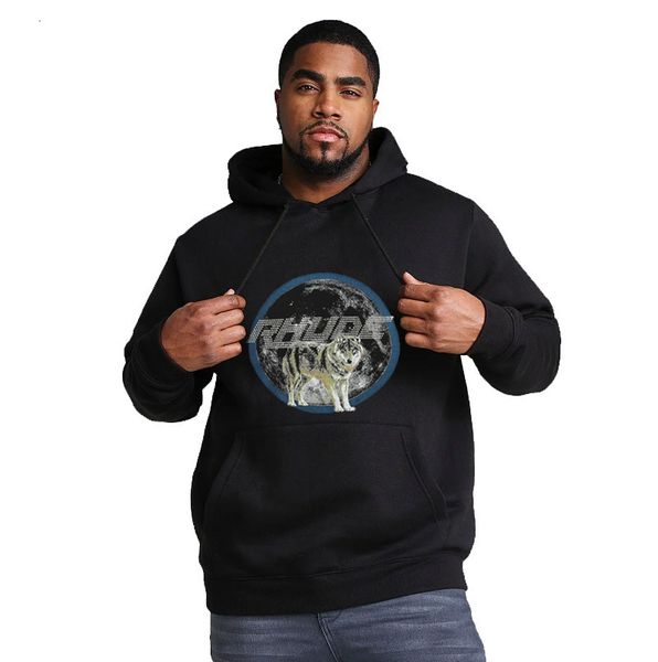 

rhude x maxfield la limited wolf print hoodie rhude hoodie, Black