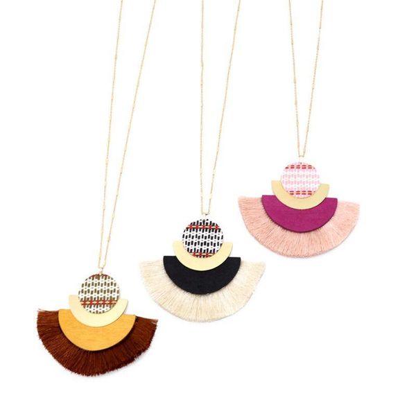 

pendant necklaces geometric alloy thread straw fan shape necklace, Silver