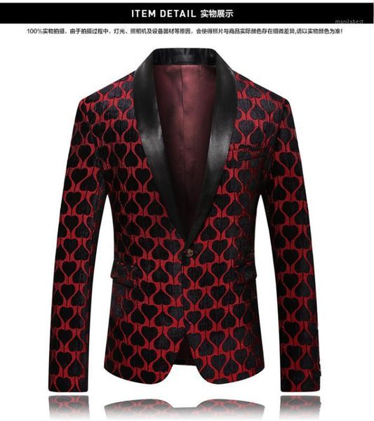 

fashion men's wear casual large size spades printed suit coat1, White;black