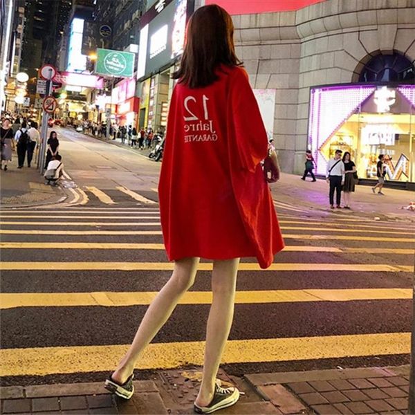 

harajuku клевые девушки письмо печати tshirt большой размер long t shirt femme summer punk white top для женщин корейский стиль сыпучих tee