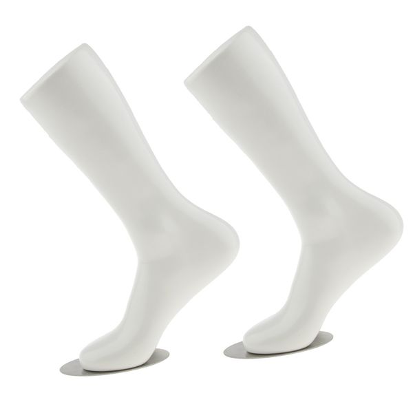

2pcs пластиковые всасывания манекен модель foot для обуви носки дисплея мужской -23cm, White