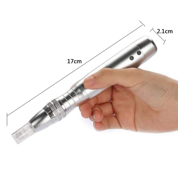 

beauty star 7 led light pn electric derma pen with micro needle face wrinkles marks acne scar removal led electric derma pen