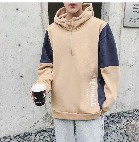 

men's hoodies & sweatshirts loose men thick sweatshirt male casual coat autumn winter letter print pullover1, Black