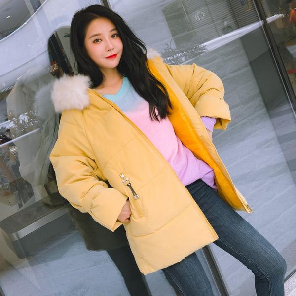

long coat stylish womens winter parka hooded winter woman coat plus size loose casual clothing korean style outerwears1, Black