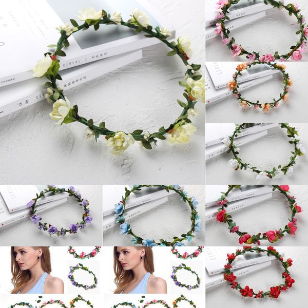 

flower women bohemian headbands artificial crowns floral hairbands fashion headwear for girls hair accessories beach wed oi1va