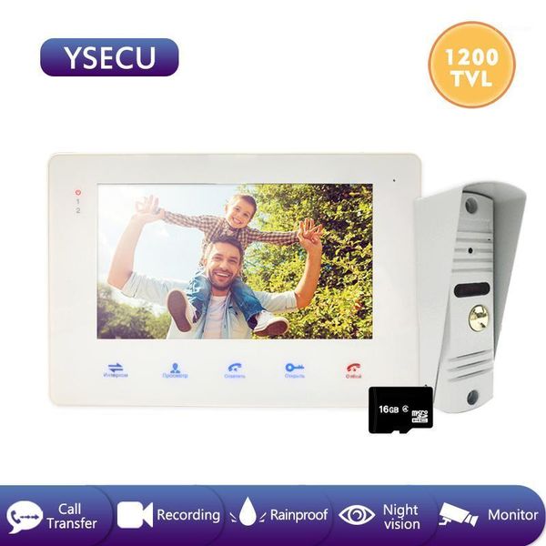 

ysecu 7 inch 1200tvl video intercom kit for home security,video intercom,video door phone recording 16gb,built-in power supply1