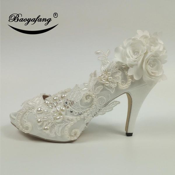 

baoyafang new arrival peep toe ladies wedding shoes woman high heel fish toe platform shoes party dress shoe female, Black
