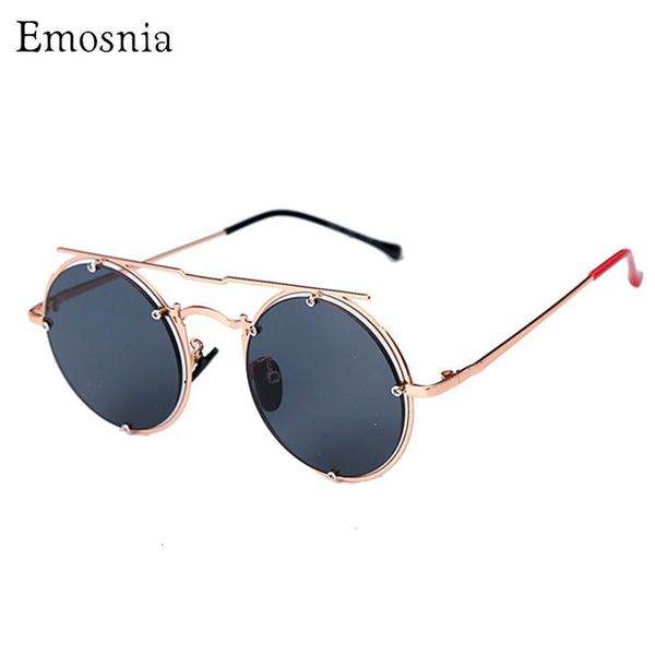 

sunglasses emosnia luxury vintage brand ladies fashion black men classic round outdoor sun glasses uv400 gafas, White;black