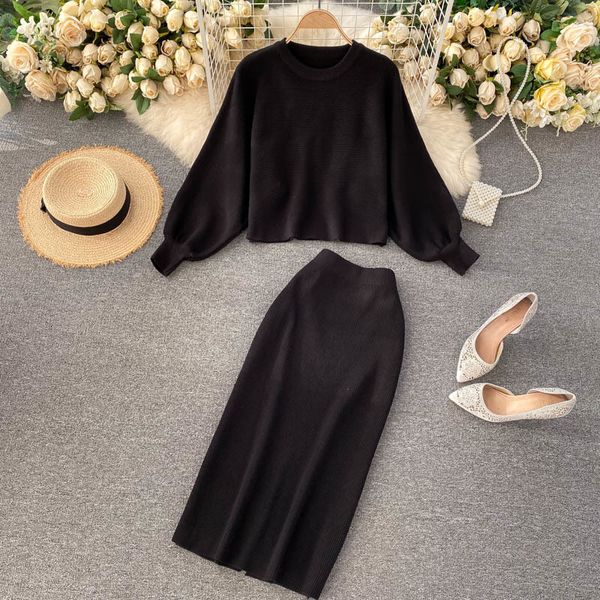 

2021 new female autumn chic mesh bat short neck high divided skirt tender garments gmka, Gray