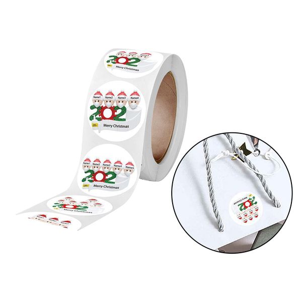 

500pcs merry christmas label sticker 38mm round happy xmas labels roll for birthdays,weddings,giveaways, bridal showers and perfect for