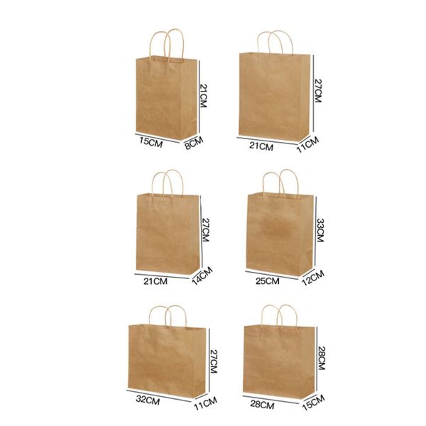 

kraft paper tote food bread bag baked gift milk tea clothing store carry gift bag support custom logo size21*14*27
